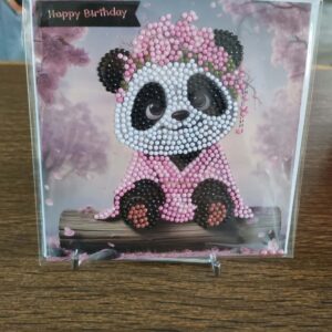 Carte anniversaire – Panda rose
